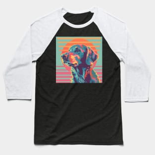 Retro Flat-coated Retriever: Pastel Pup Revival Baseball T-Shirt